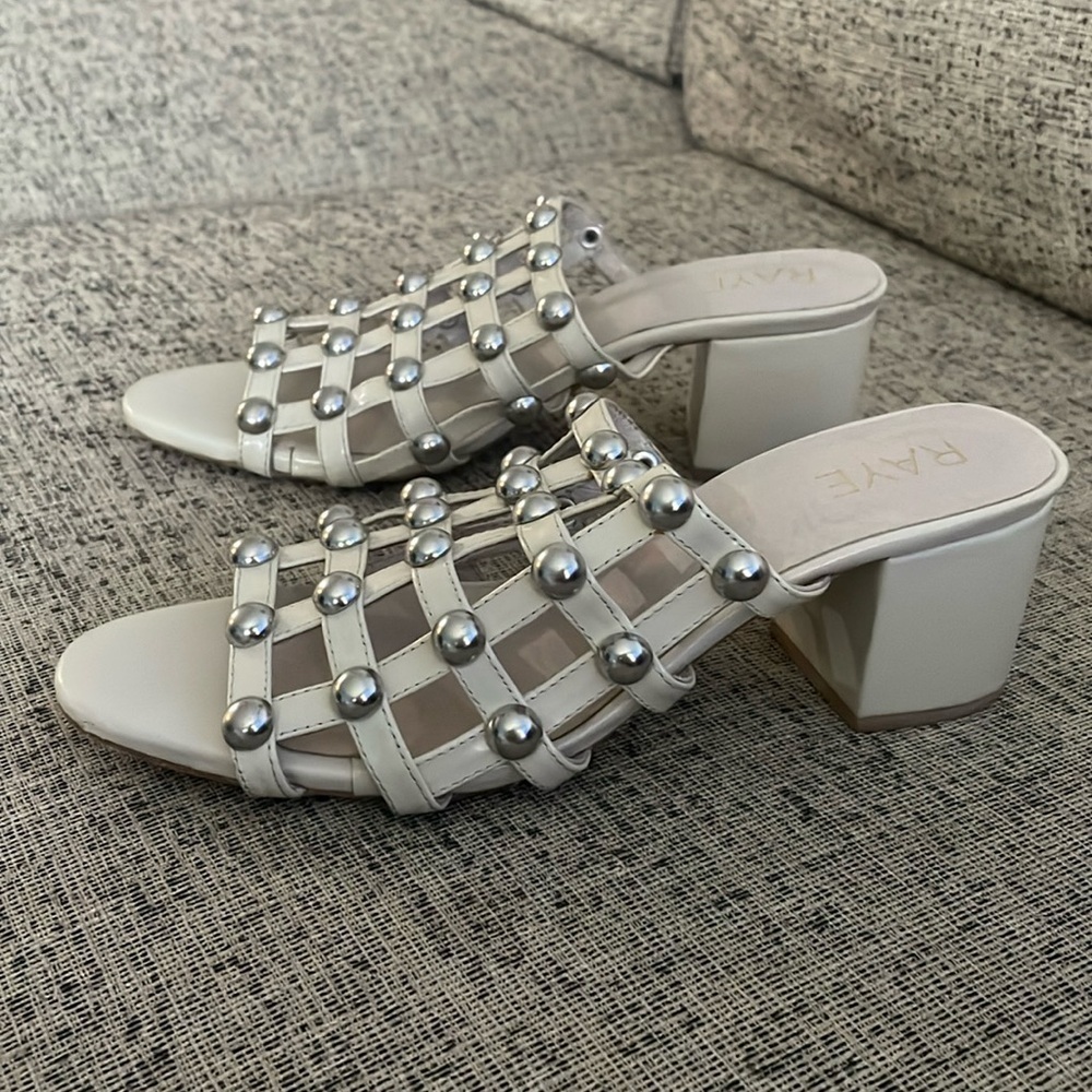 Raye Winnie Slide Sandal Nude Leather Size 7.5